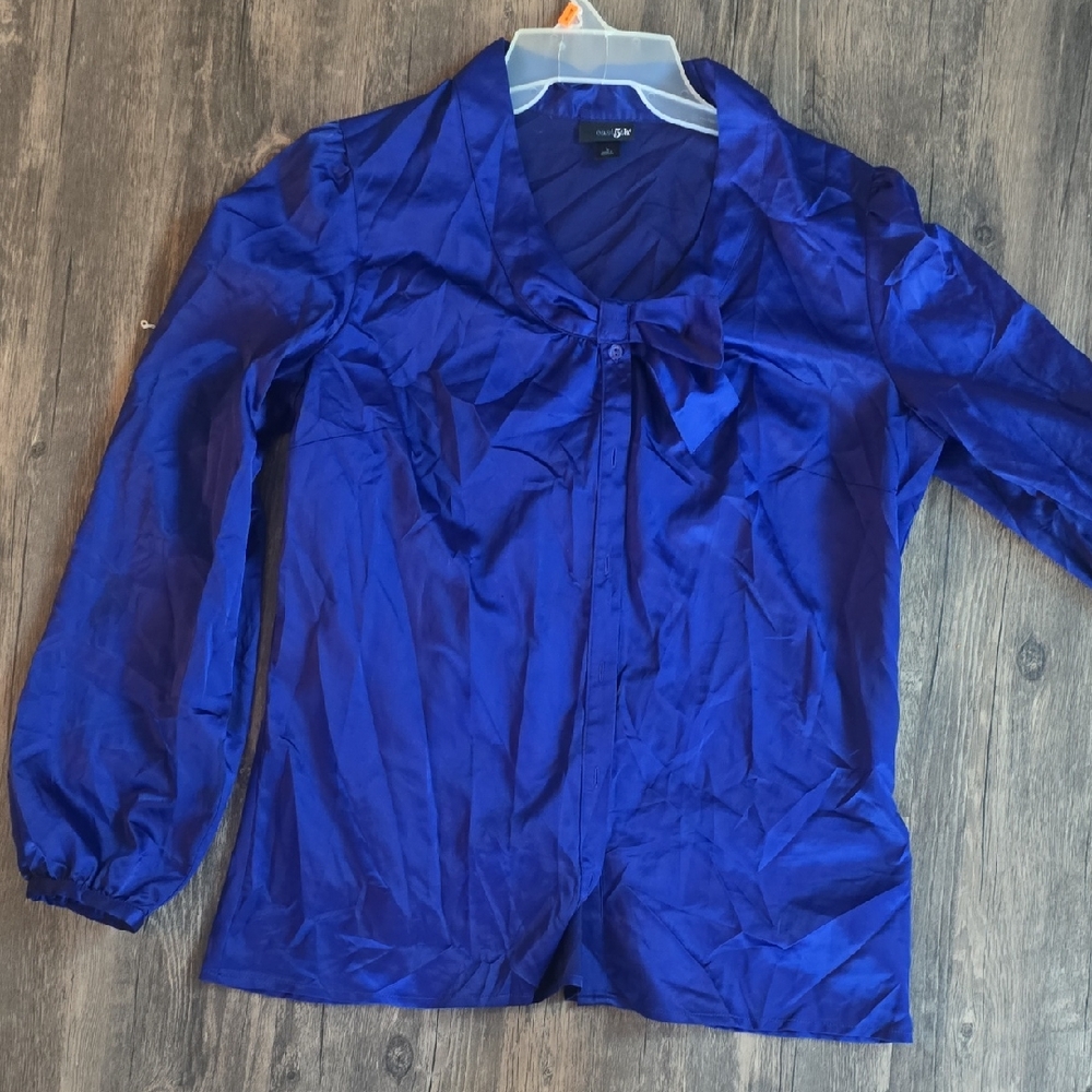 Elegant Cobolt Blue Women's Silkish Shirt